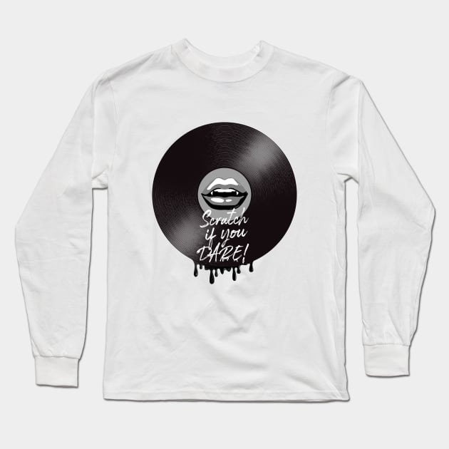 Scratch if you dare black and white Long Sleeve T-Shirt by Dashu